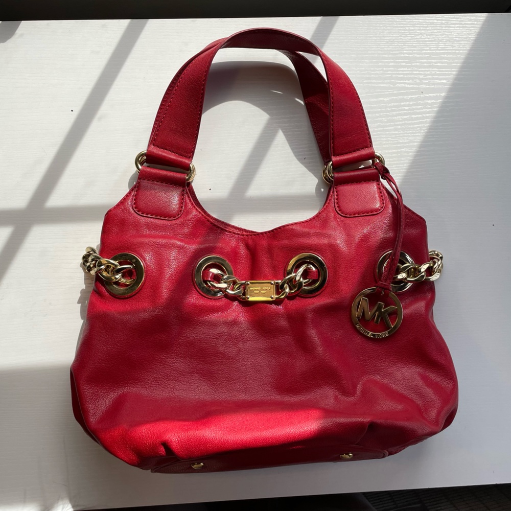 SALE 12% OFF | Michael Kors Red Leather Shoulder Bag
